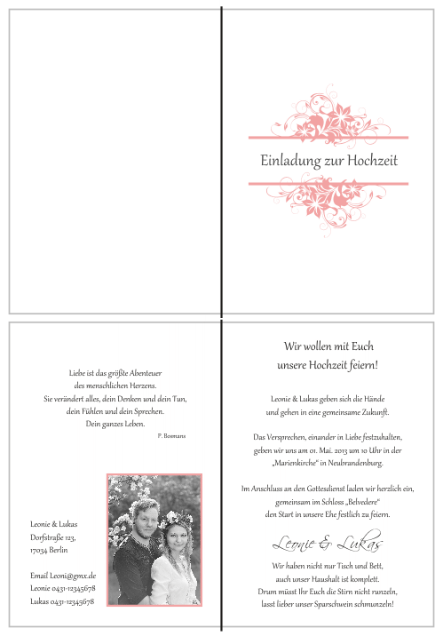  Einladungskarten Hochzeit, Hochzeitseinladungen, Hochzeitskarten, Einladungen für Hochzeit