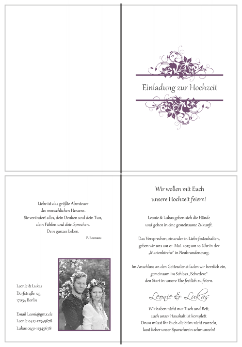  Einladungskarten Hochzeit, Hochzeitseinladungen, Hochzeitskarten, Einladungen für Hochzeit