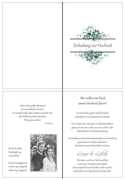  Einladungskarten Hochzeit, Hochzeitseinladungen, Hochzeitskarten, Einladungen für Hochzeit