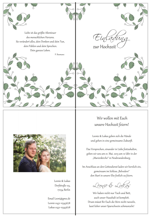  Einladungskarten Hochzeit, Hochzeitseinladungen, Hochzeitskarten, Einladungen für Hochzeit