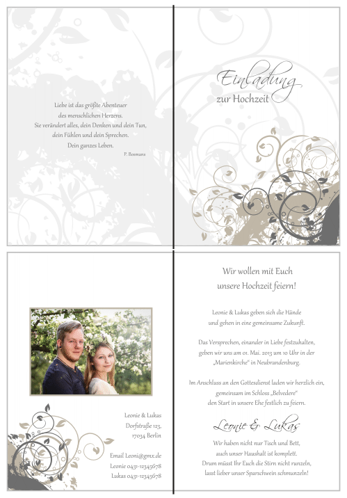  Einladungskarten Hochzeit, Hochzeitseinladungen, Hochzeitskarten, Einladungen für Hochzeit