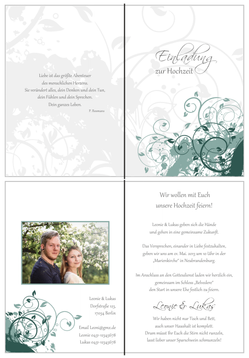  Einladungskarten Hochzeit, Hochzeitseinladungen, Hochzeitskarten, Einladungen für Hochzeit
