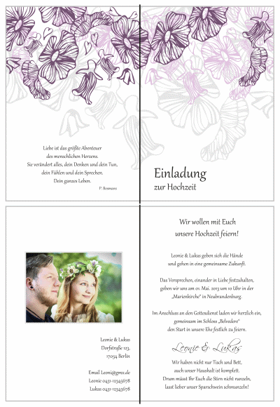  Einladungskarten Hochzeit, Hochzeitseinladungen, Hochzeitskarten, Einladungen für Hochzeit