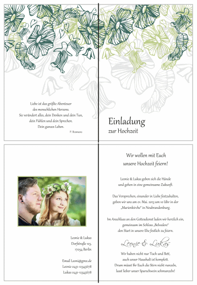  Einladungskarten Hochzeit, Hochzeitseinladungen, Hochzeitskarten, Einladungen für Hochzeit