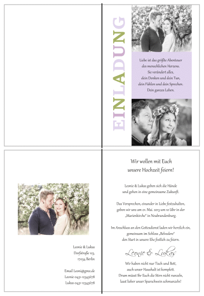  Einladungskarten Hochzeit, Hochzeitseinladungen, Hochzeitskarten, Einladungen für Hochzeit