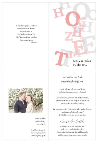  Einladungskarten Hochzeit, Hochzeitseinladungen, Hochzeitskarten, Einladungen für Hochzeit