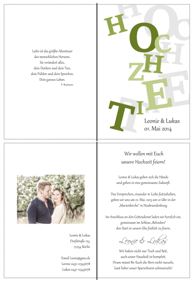  Einladungskarten Hochzeit, Hochzeitseinladungen, Hochzeitskarten, Einladungen für Hochzeit