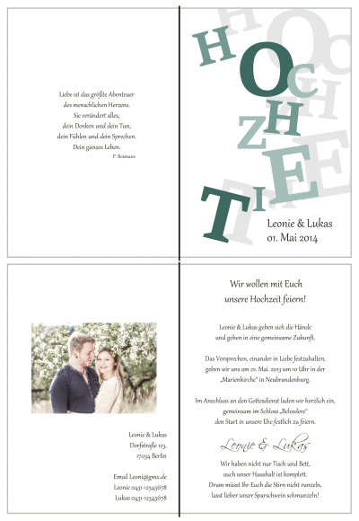  Einladungskarten Hochzeit, Hochzeitseinladungen, Hochzeitskarten, Einladungen für Hochzeit
