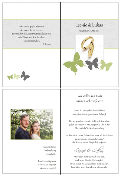  Einladungskarten Hochzeit, Hochzeitseinladungen, Hochzeitskarten, Einladungen für Hochzeit