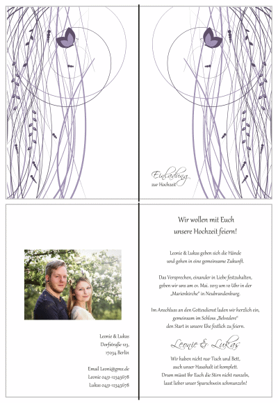  Einladungskarten Hochzeit, Hochzeitseinladungen, Hochzeitskarten, Einladungen für Hochzeit
