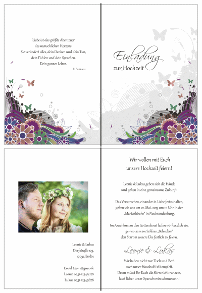  Einladungskarten Hochzeit, Hochzeitseinladungen, Hochzeitskarten, Einladungen für Hochzeit