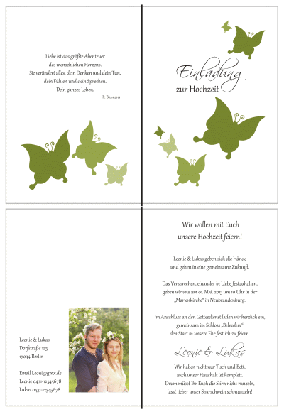  Einladungskarten Hochzeit, Hochzeitseinladungen, Hochzeitskarten, Einladungen für Hochzeit