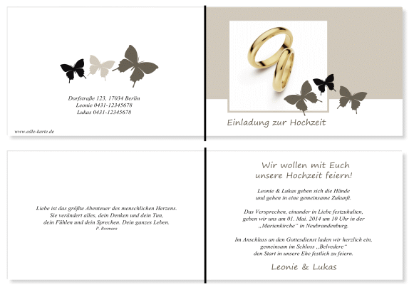  Einladungskarten Hochzeit, Hochzeitseinladungen, Hochzeitskarten, Einladungen für Hochzeit