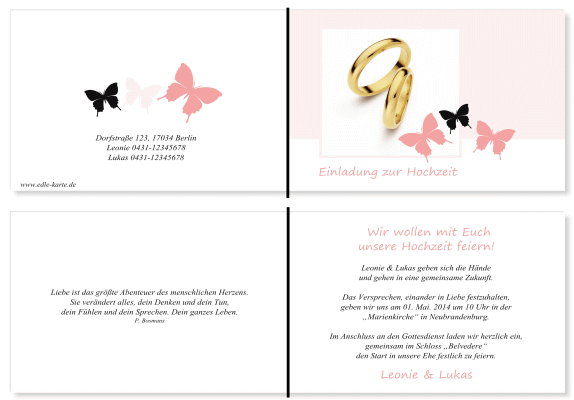  Einladungskarten Hochzeit, Hochzeitseinladungen, Hochzeitskarten, Einladungen für Hochzeit