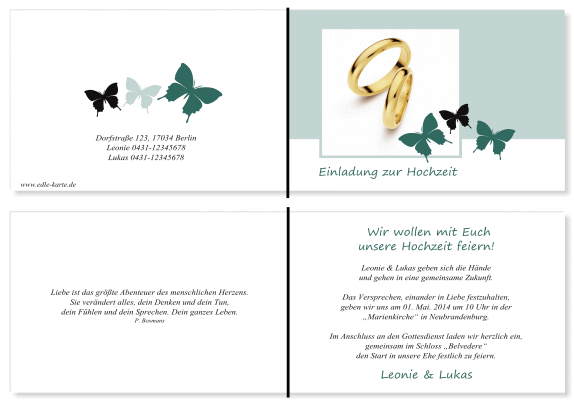  Einladungskarten Hochzeit, Hochzeitseinladungen, Hochzeitskarten, Einladungen für Hochzeit