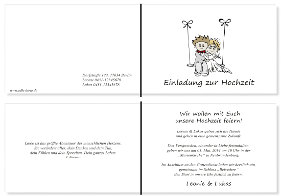  Einladungskarten Hochzeit, Hochzeitseinladungen, Hochzeitskarten, Einladungen für Hochzeit