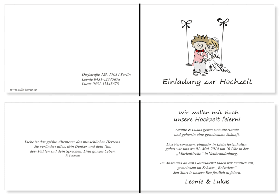  Einladungskarten Hochzeit, Hochzeitseinladungen, Hochzeitskarten, Einladungen für Hochzeit