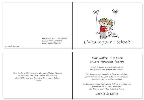  Einladungskarten Hochzeit, Hochzeitseinladungen, Hochzeitskarten, Einladungen für Hochzeit