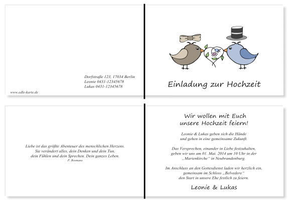  Einladungskarten Hochzeit, Hochzeitseinladungen, Hochzeitskarten, Einladungen für Hochzeit