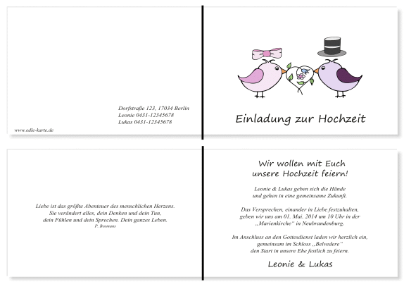  Einladungskarten Hochzeit, Hochzeitseinladungen, Hochzeitskarten, Einladungen für Hochzeit