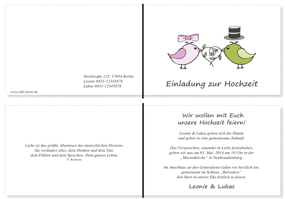  Einladungskarten Hochzeit, Hochzeitseinladungen, Hochzeitskarten, Einladungen für Hochzeit