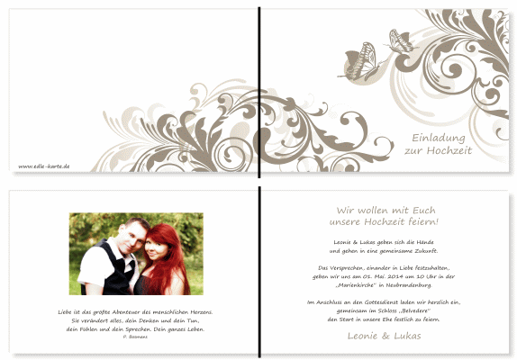  Einladungskarten Hochzeit, Hochzeitseinladungen, Hochzeitskarten, Einladungen f&uuml;r Hochzeit