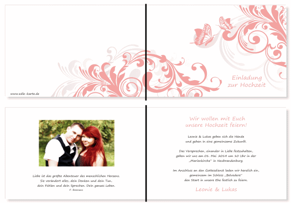 Einladungskarten Hochzeit, Hochzeitseinladungen, Hochzeitskarten, Einladungen f&uuml;r Hochzeit