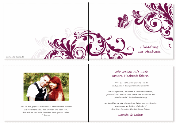  Einladungskarten Hochzeit, Hochzeitseinladungen, Hochzeitskarten, Einladungen f&uuml;r Hochzeit