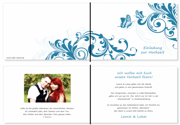  Einladungskarten Hochzeit, Hochzeitseinladungen, Hochzeitskarten, Einladungen f&uuml;r Hochzeit