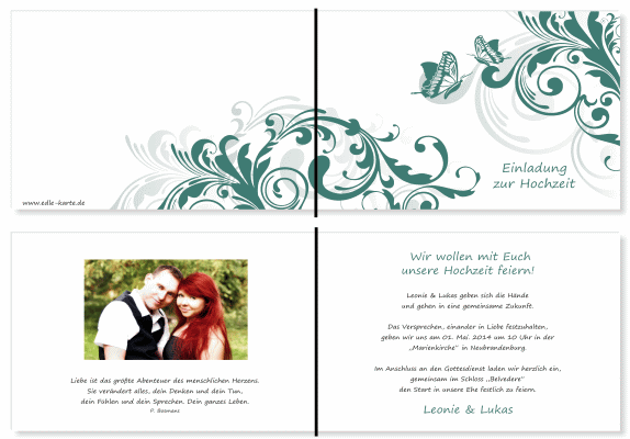  Einladungskarten Hochzeit, Hochzeitseinladungen, Hochzeitskarten, Einladungen f&uuml;r Hochzeit