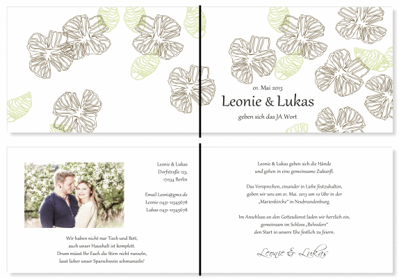  Einladungskarten Hochzeit, Hochzeitseinladungen, Hochzeitskarten, Einladungen f&uuml;r Hochzeit