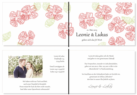  Einladungskarten Hochzeit, Hochzeitseinladungen, Hochzeitskarten, Einladungen f&uuml;r Hochzeit