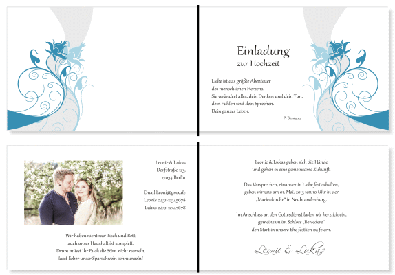  Einladungskarten Hochzeit, Hochzeitseinladungen, Hochzeitskarten, Einladungen f&uuml;r Hochzeit