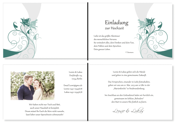  Einladungskarten Hochzeit, Hochzeitseinladungen, Hochzeitskarten, Einladungen f&uuml;r Hochzeit