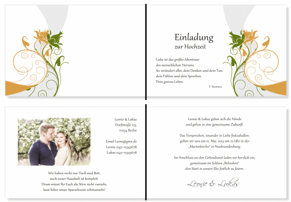  Einladungskarten Hochzeit, Hochzeitseinladungen, Hochzeitskarten, Einladungen f&uuml;r Hochzeit