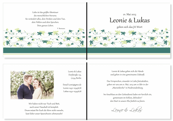  Einladungskarten Hochzeit, Hochzeitseinladungen, Hochzeitskarten, Einladungen f&uuml;r Hochzeit