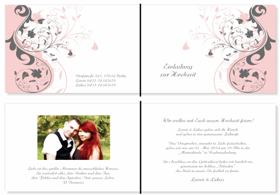  Einladungskarten Hochzeit, Hochzeitseinladungen, Hochzeitskarten, Einladungen f&uuml;r Hochzeit