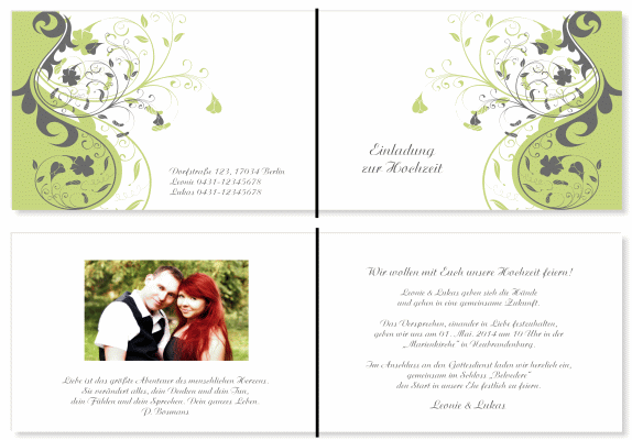  Einladungskarten Hochzeit, Hochzeitseinladungen, Hochzeitskarten, Einladungen f&uuml;r Hochzeit