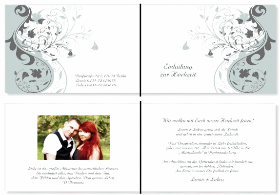  Einladungskarten Hochzeit, Hochzeitseinladungen, Hochzeitskarten, Einladungen f&uuml;r Hochzeit