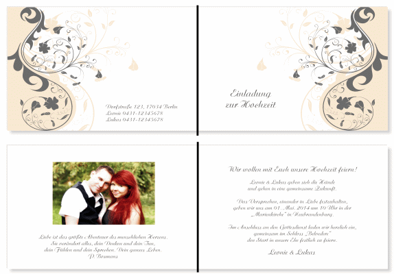  Einladungskarten Hochzeit, Hochzeitseinladungen, Hochzeitskarten, Einladungen f&uuml;r Hochzeit