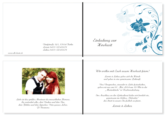  Einladungskarten Hochzeit, Hochzeitseinladungen, Hochzeitskarten, Einladungen f&uuml;r Hochzeit