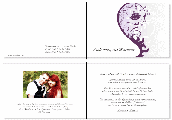  Einladungskarten Hochzeit, Hochzeitseinladungen, Hochzeitskarten, Einladungen f&uuml;r Hochzeit