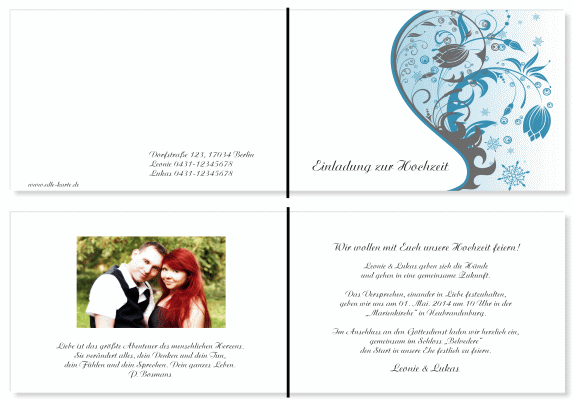  Einladungskarten Hochzeit, Hochzeitseinladungen, Hochzeitskarten, Einladungen f&uuml;r Hochzeit