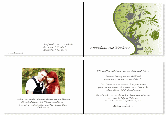  Einladungskarten Hochzeit, Hochzeitseinladungen, Hochzeitskarten, Einladungen f&uuml;r Hochzeit