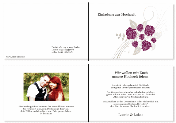  Einladungskarten Hochzeit, Hochzeitseinladungen, Hochzeitskarten, Einladungen f&uuml;r Hochzeit