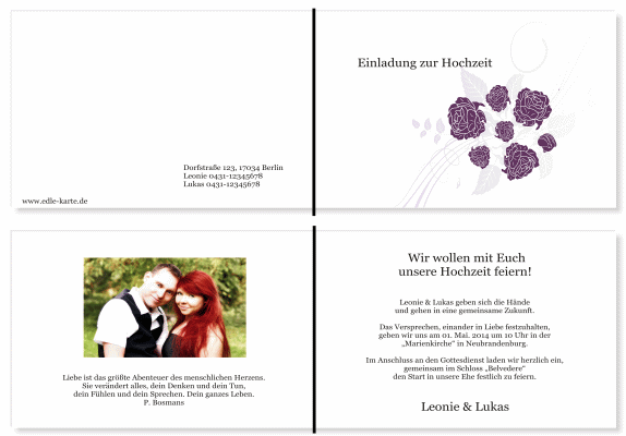  Einladungskarten Hochzeit, Hochzeitseinladungen, Hochzeitskarten, Einladungen f&uuml;r Hochzeit