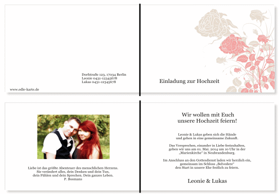  Einladungskarten Hochzeit, Hochzeitseinladungen, Hochzeitskarten, Einladungen f&uuml;r Hochzeit