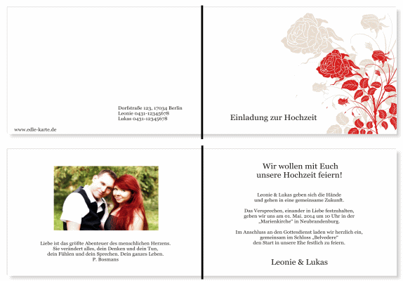  Einladungskarten Hochzeit, Hochzeitseinladungen, Hochzeitskarten, Einladungen f&uuml;r Hochzeit