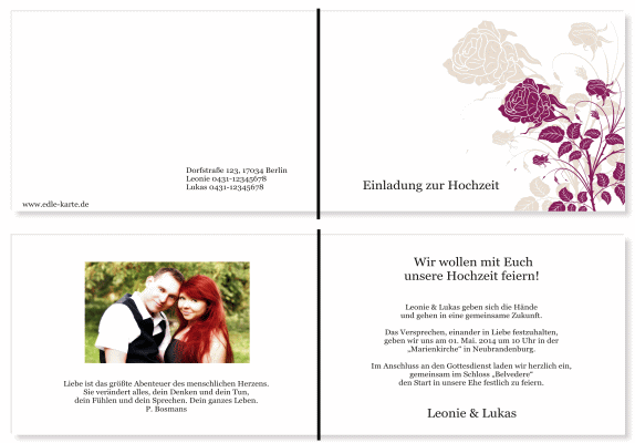  Einladungskarten Hochzeit, Hochzeitseinladungen, Hochzeitskarten, Einladungen f&uuml;r Hochzeit