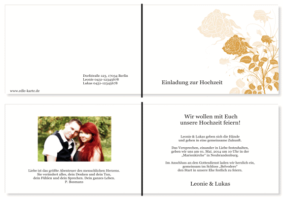 Einladungskarten Hochzeit, Hochzeitseinladungen, Hochzeitskarten, Einladungen f&uuml;r Hochzeit